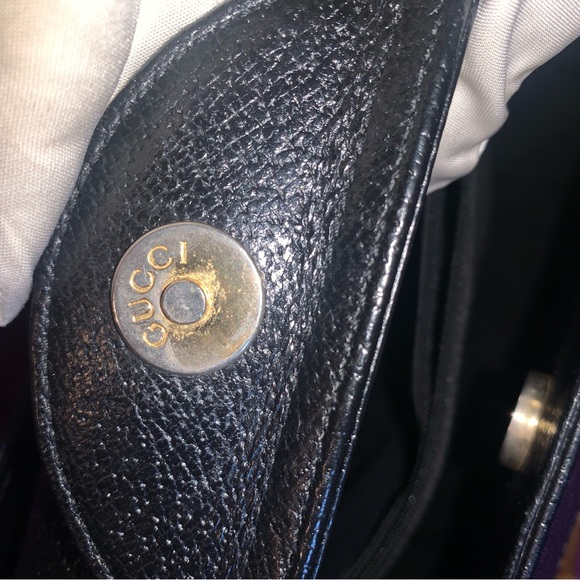 Gucci Black Leather Bamboo Handle Bag - Picture 8 of 11